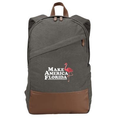 Make America Florida Funny Flamingo Cotton Canvas Backpack