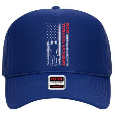 Mother American Football Mom Gift High Crown Mesh Back Trucker Hat