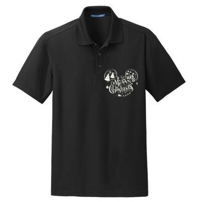 Mickey And Friends Christmas Merry Mickey Ears Dry Zone Grid Polo