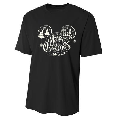 Mickey And Friends Christmas Merry Mickey Ears Performance Sprint T-Shirt