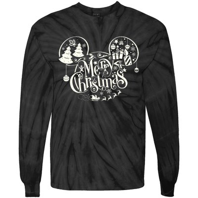 Mickey And Friends Christmas Merry Mickey Ears Tie-Dye Long Sleeve Shirt