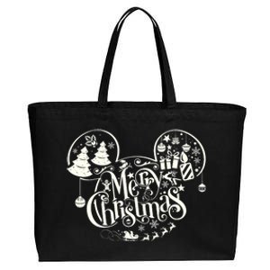 Mickey And Friends Christmas Merry Mickey Ears Cotton Canvas Jumbo Tote