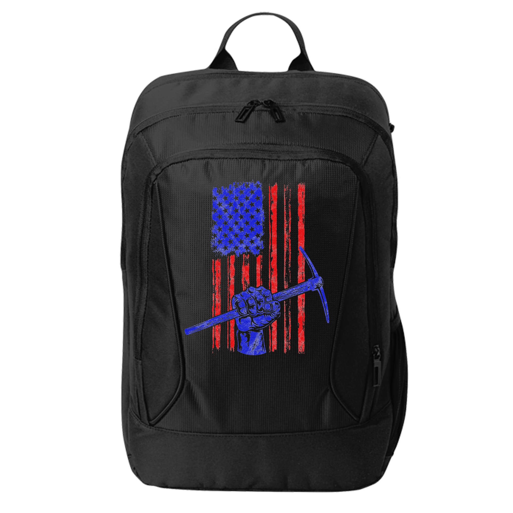 Miner American Flag Mining Gift Pick Usa Patriotic City Backpack