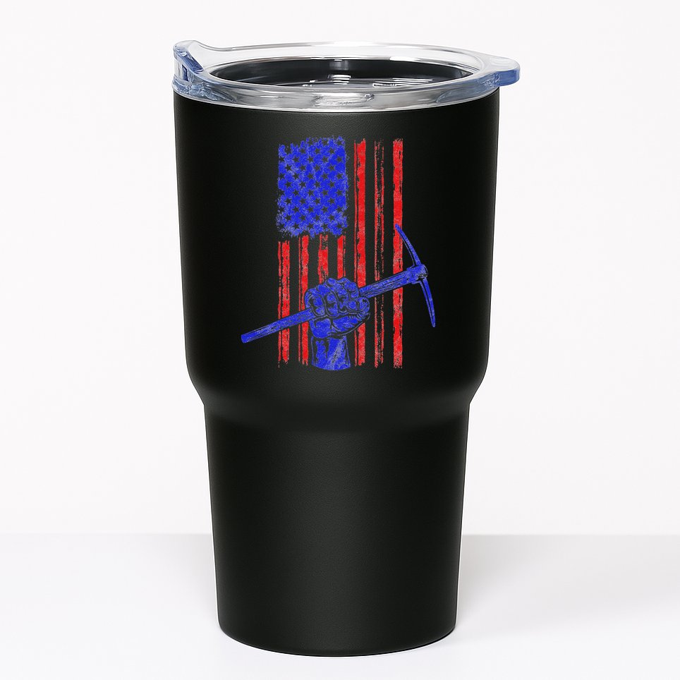 Miner American Flag Mining Gift Pick Usa Patriotic Tumbler