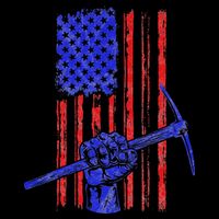 Miner American Flag Mining Gift Pick Usa Patriotic Women's V-Neck T-Shirt