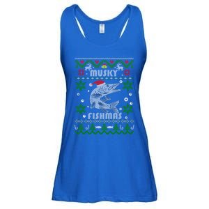 Muskie Angler Fishmas Musky Fishing Funny Gift Ugly Christmas Gift Ladies Essential Flowy Tank