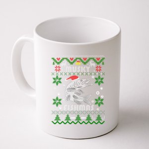 Muskie Angler Fishmas Musky Fishing Funny Gift Ugly Christmas Gift Coffee Mug