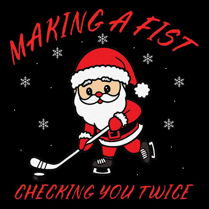 Making A Fist Checking You Twice Ice Hockey Xmas Snowflakes 16 in Basic Backpack