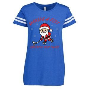 Making A Fist Checking You Twice Ice Hockey Xmas Snowflakes Enza Ladies Jersey Football T-Shirt