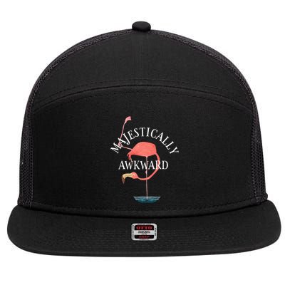 Majestically Awkward Flamingo 7 Panel Mesh Trucker Snapback Hat