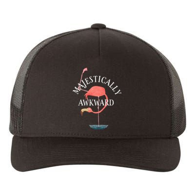 Majestically Awkward Flamingo Yupoong Adult 5-Panel Trucker Hat