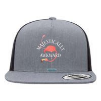 Majestically Awkward Flamingo Flat Bill Trucker Hat