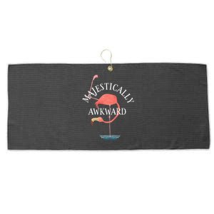 Majestically Awkward Flamingo Large Microfiber Waffle Golf Towel