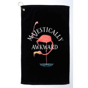 Majestically Awkward Flamingo Platinum Collection Golf Towel