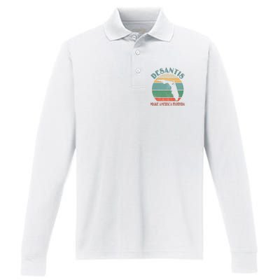 Make America Florida DeSantis 2024 Election Performance Long Sleeve Polo