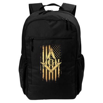 Masonic American Flag Square And Compass Freemason Daily Commute Backpack