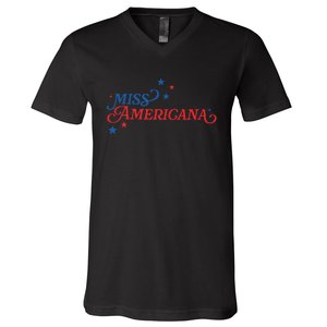 Miss Americana Fourth Of July Apparel Retro Independence V-Neck T-Shirt