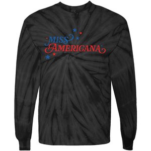 Miss Americana Fourth Of July Apparel Retro Independence Tie-Dye Long Sleeve Shirt