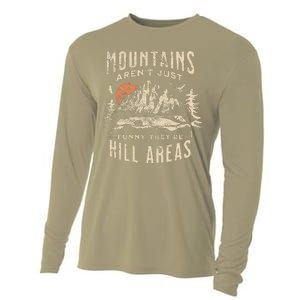 Mountains ArenT Funny TheyRe Hill Areas Dad Joke Word Pun Cooling Performance Long Sleeve Crew