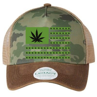 Marijuana American Flag Legacy Tie Dye Trucker Hat