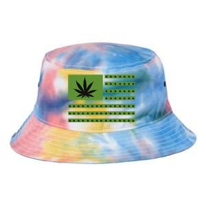 Marijuana American Flag Tie Dye Newport Bucket Hat