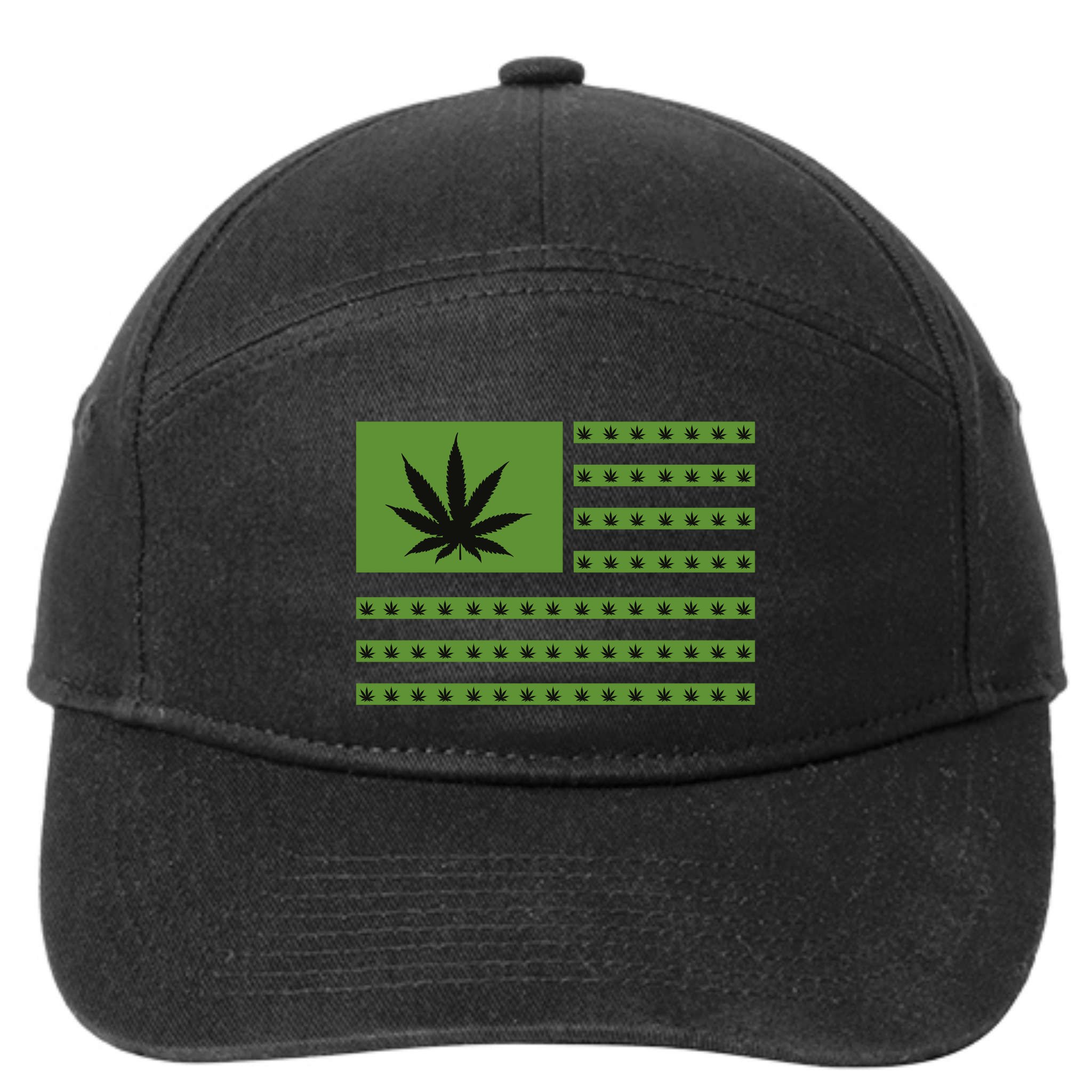 Marijuana American Flag 7-Panel Snapback Hat