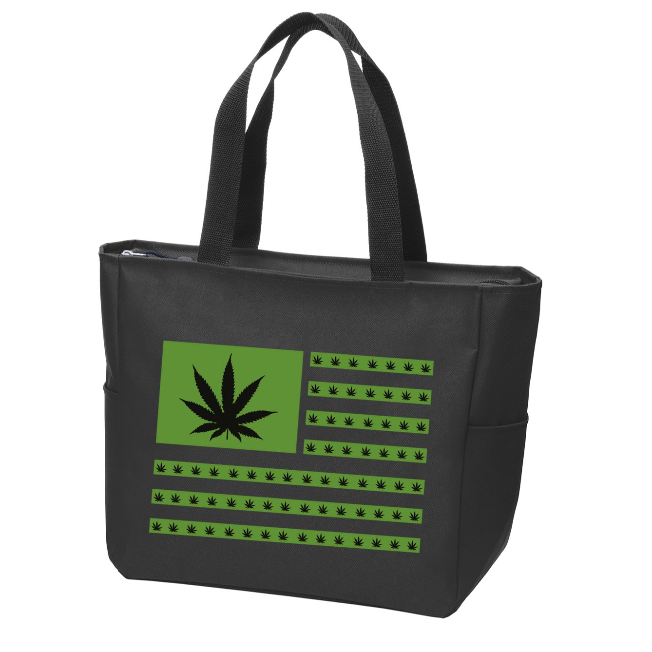 Marijuana American Flag Zip Tote Bag