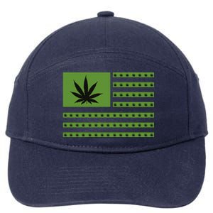 Marijuana American Flag 7-Panel Snapback Hat