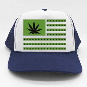 Marijuana American Flag Trucker Hat