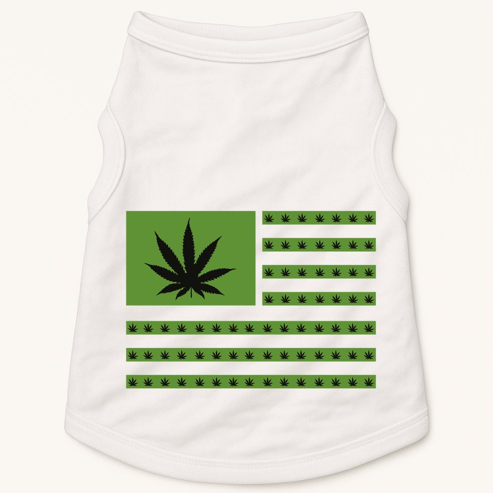 Marijuana American Flag Doggie Tank