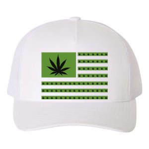 Marijuana American Flag Yupoong Adult 5-Panel Trucker Hat