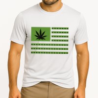 Marijuana American Flag Cooling Performance Crew T-Shirt