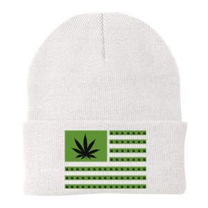 Marijuana American Flag Knit Cap Winter Beanie