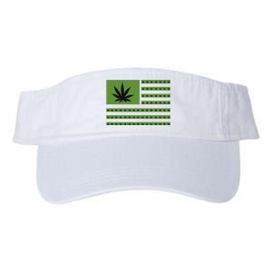 Marijuana American Flag Valucap Bio-Washed Visor