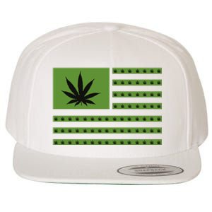 Marijuana American Flag Wool Snapback Cap