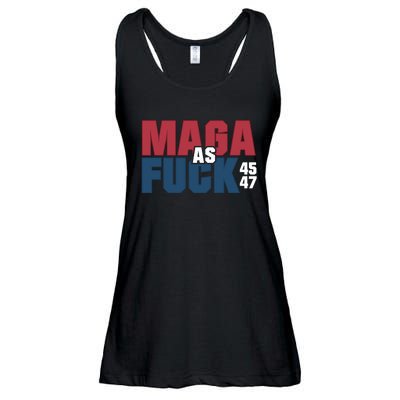 Maga As Fuck | Donald Trump 45 47 President Make America Great Again Ladies Essential Flowy Tank