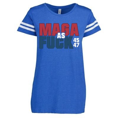 Maga As Fuck | Donald Trump 45 47 President Make America Great Again Enza Ladies Jersey Football T-Shirt