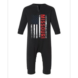 Missouri American Flag Pride Patriotic Infant Fleece One Piece