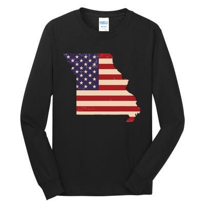 Missouri American Flag Vintage Tall Long Sleeve T-Shirt