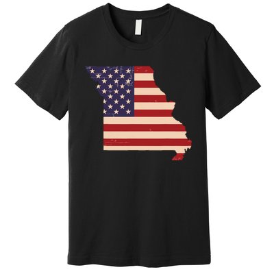 Missouri American Flag Vintage Premium T-Shirt