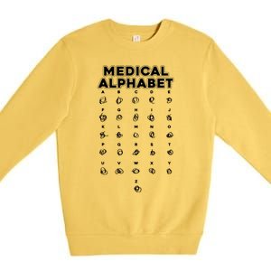 Medical Alphabet Funny For Doctors Nurses Chemists Premium Crewneck Sweatshirt