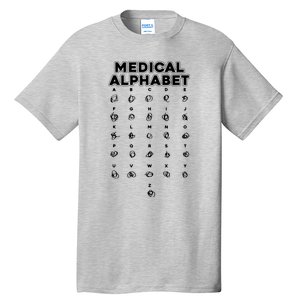 Medical Alphabet Funny For Doctors Nurses Chemists Tall T-Shirt