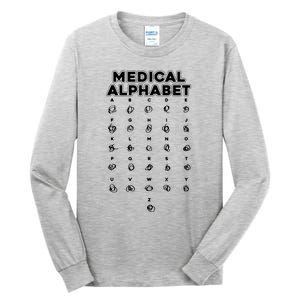 Medical Alphabet Funny For Doctors Nurses Chemists Tall Long Sleeve T-Shirt