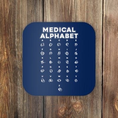 Medical Alphabet Funny For Doctors Nurses Chemists Coaster