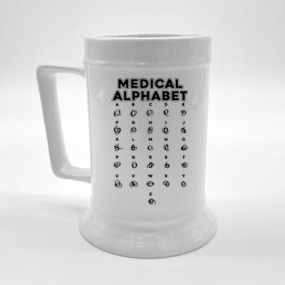 Medical Alphabet Funny For Doctors Nurses Chemists Beer Stein