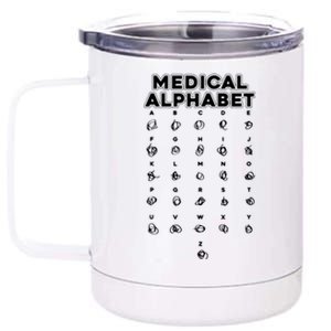 Medical Alphabet Funny For Doctors Nurses Chemists 12 oz Stainless Steel Tumbler Cup