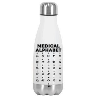 Medical Alphabet Funny For Doctors Nurses Chemists Stainless Steel Insulated Water Bottle