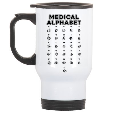 Medical Alphabet Funny For Doctors Nurses Chemists Stainless Steel Travel Mug