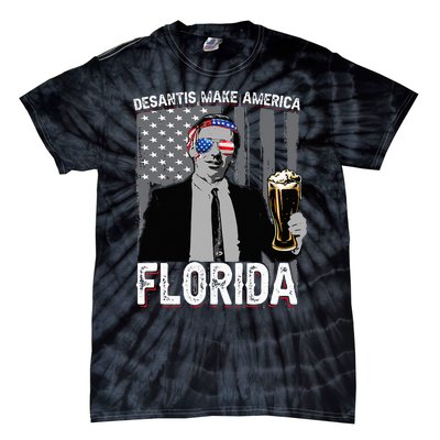 make america florida desantis 2024 election 4th of july beer Tie-Dye T-Shirt