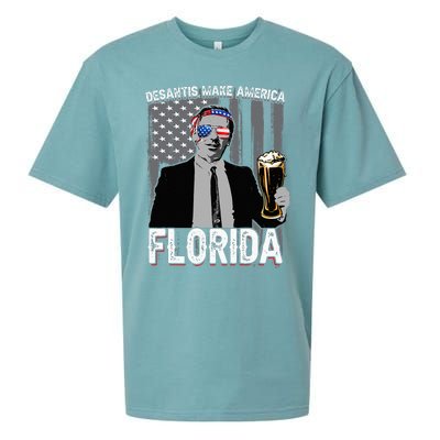 make america florida desantis 2024 election 4th of july beer Sueded Cloud Jersey T-Shirt